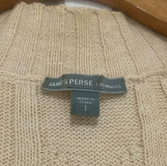 James Perse Long Cardigan in Cream - Picture 4 of 4